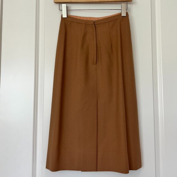 Vintage Designer Wool Pencil Skirt by Ruth Matthews Tan - Picture 2 of 6